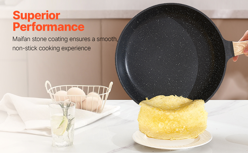 Набір посуду VEVOR індукційний 19 предметів з кришками, антипригарне покриття, для плити, кухні, кемпінгу - чорний