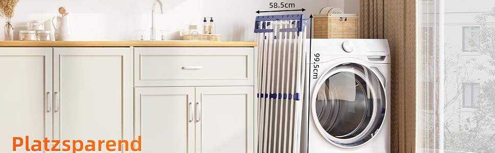 Складана сушарка для білизни KINGBOARD з подвійними крилами, біла, 57 x 162 x 86 см, стійка підставка з протиковзаючими ніжками для дому та вулиці