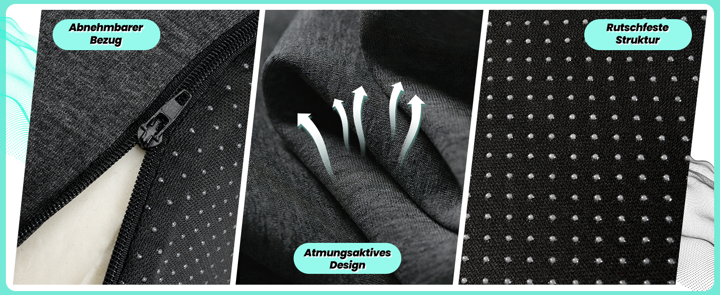 Ортопедична подушка для сидіння Urban Deco з підспинником, ергономічна подушка для спини з Memory Foam, для офісного крісла, автокрісла, інвалідного візка, чорно-сіра, 1 шт.