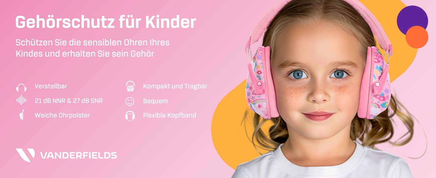 Навушники захисні Vanderfields Premium для дітей 3-12 років, шумозаглушення 34.4 dB, зелені
