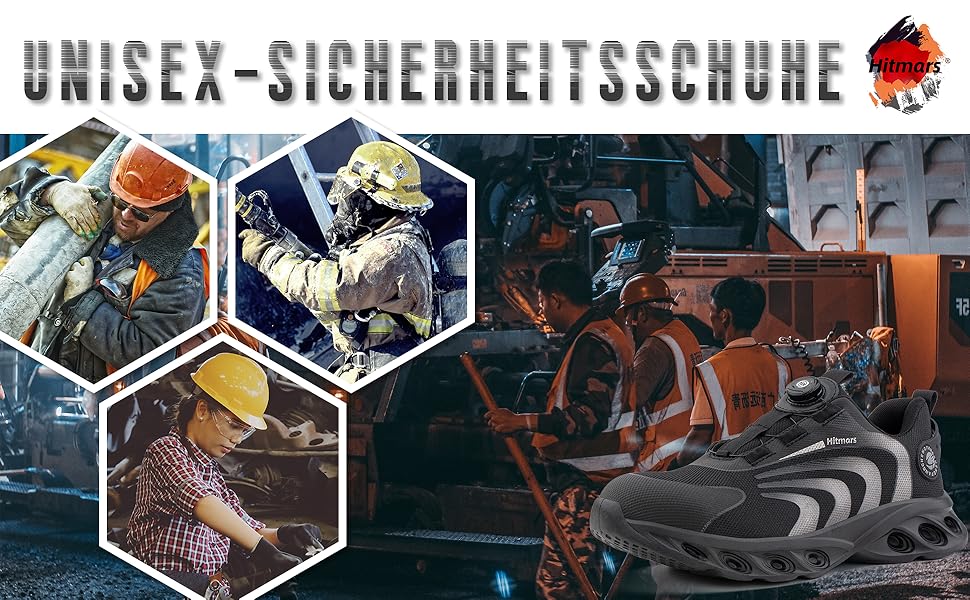 Черевики робочі Hitmars Unisex, самозатягування, розмір 36-46, блакитні