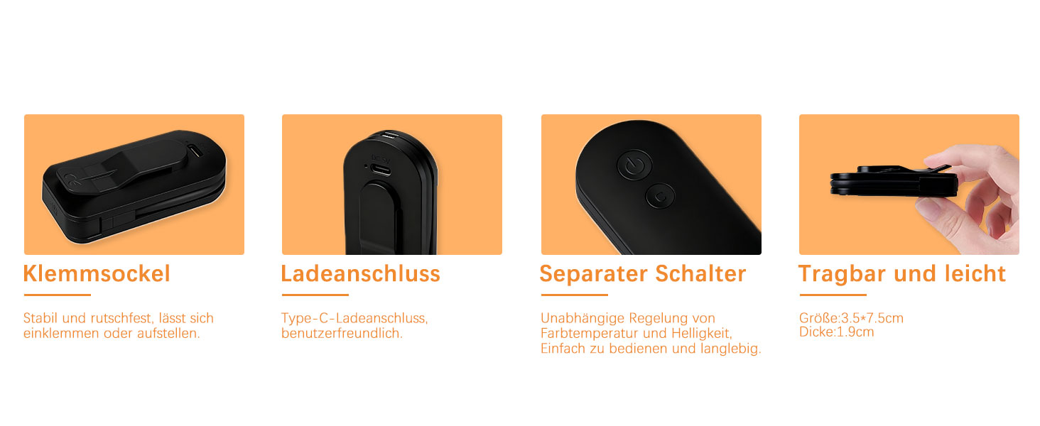 LED-лампа для читання з USB-зарядкою, 9 світлодіодів, 3 режими температури кольору, регульована яскравість, гнучка 360° поворотна кріплення для читання в ліжку, чорний