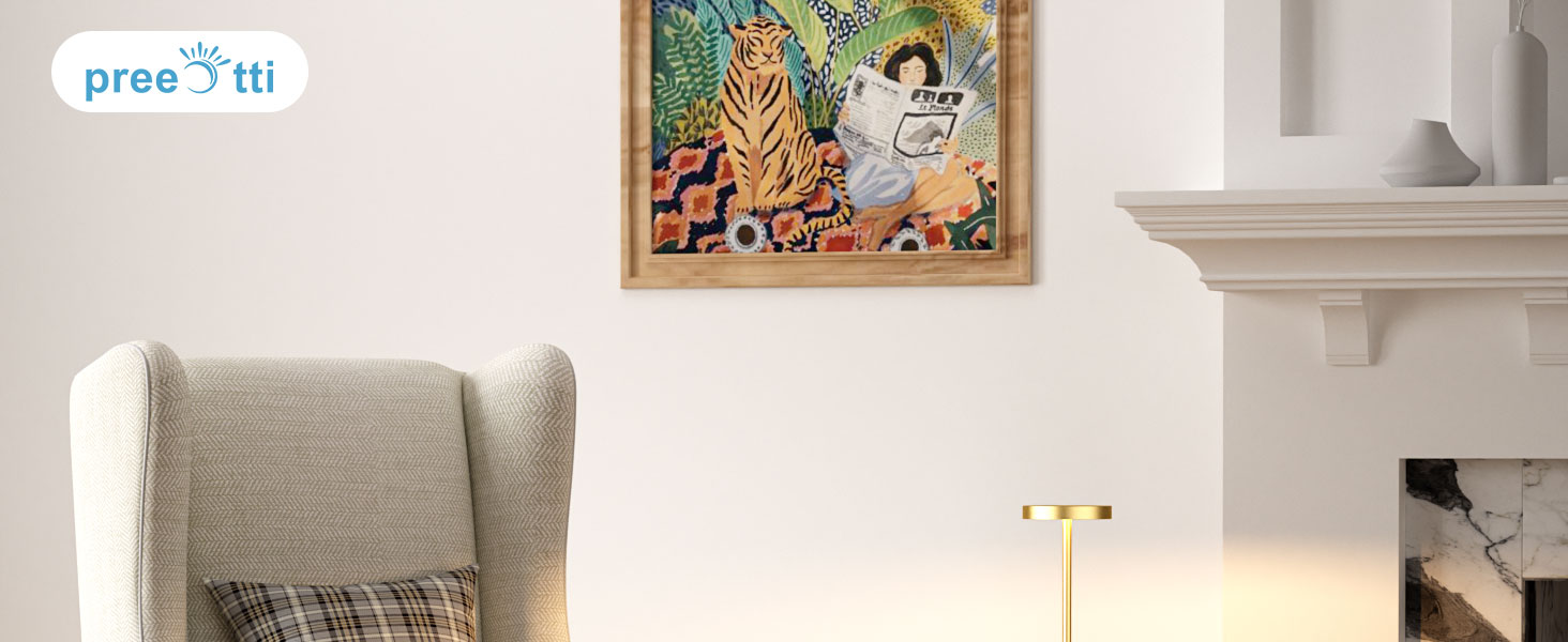 LED настільна лампа бездротова, акумуляторна, торшери з сенсорним керуванням, диммування, 3 колірні температури, регулювання яскравості, для спальні, кафе, чорний колір, 1 шт. (золота)