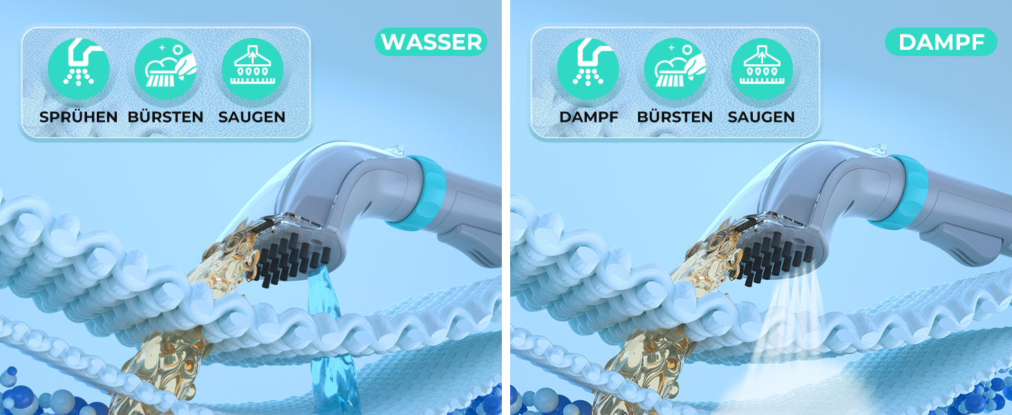 Пылесос с функцией пара HAUSHOF StainZapper Vapo: для коврів, диванів, авто. Очищувач з підігрівом та високою температурою. З миючим засобом.