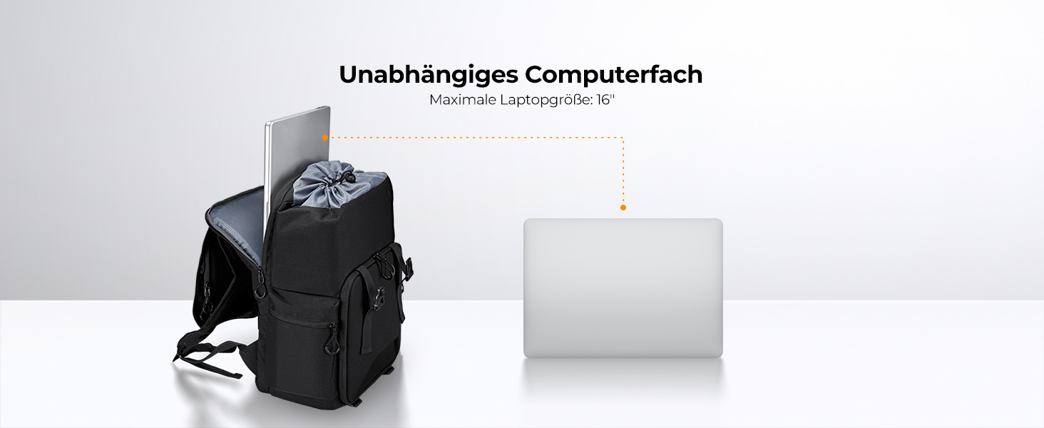 Чорний рюкзак для камери K&F Concept 25L: для фотографів, з відділенням для ноутбука, штатива та об'єктивів, водонепроникний, з дощем.