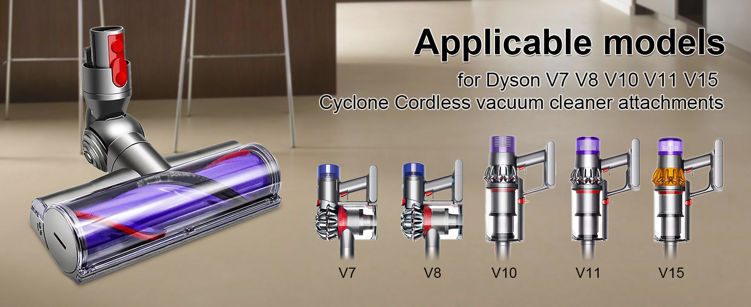 Насадка-турбощітка для пилососа Dyson V7 V8 V10 V11 V15: оригінальна щітка з прямим приводом для твердих підлог та килимів