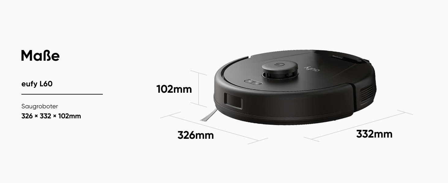 Робот-пилосос eufy L60 з потужністю всмоктування 5000Pa, iPath лазерна навігація, керування через додаток, для прибирання килимів, твердих підлог та волосся