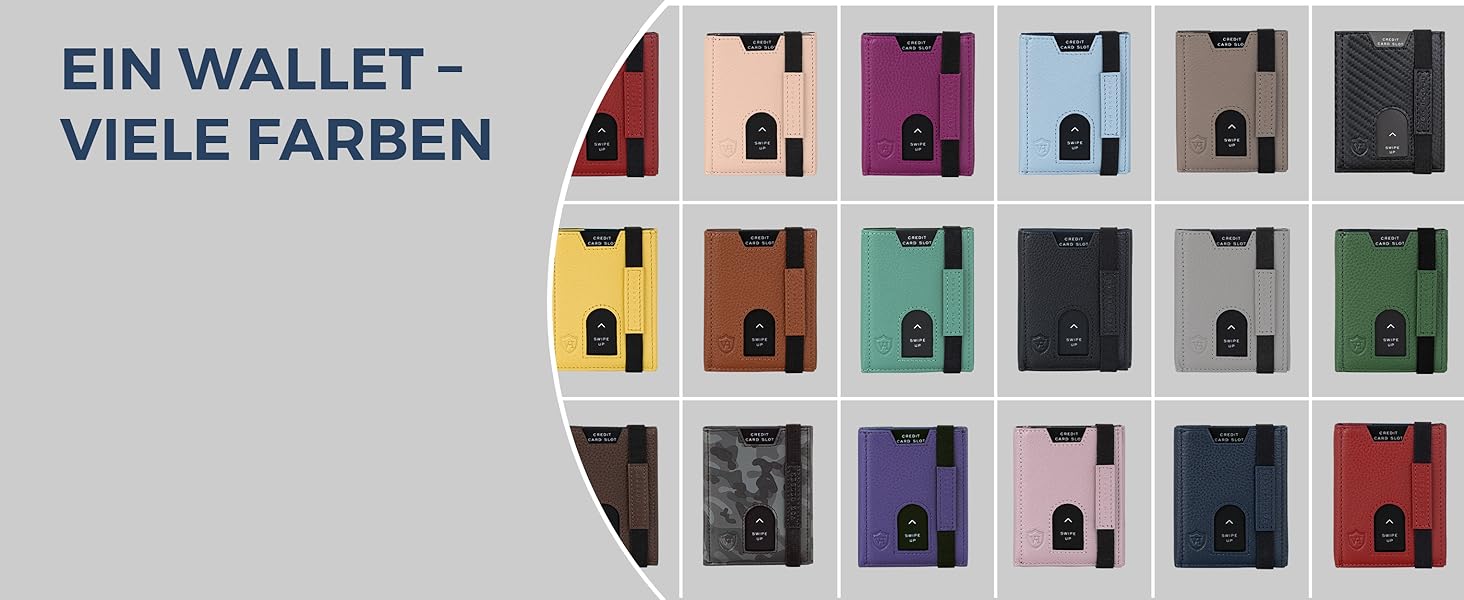 Картхолдер Von Heesen з монетницею RFID захист, шкіряний гаманець для жінок та чоловіків, чорний (Waxy)