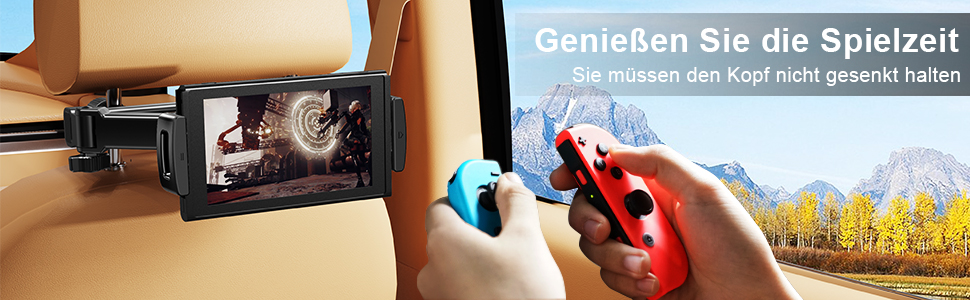 Тримач для планшета в авто: універсальний, висувний, для iPad, iPhone, Samsung, Switch, Kindle, 4-13 дюймів, з гачками, чорний