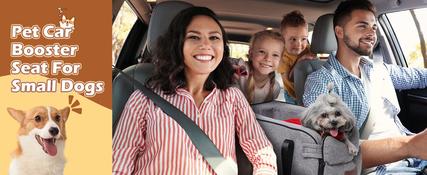 Автокрісло для собак та котів, до 6 кг, знімний та миючий чохол, для середньої консолі, замша