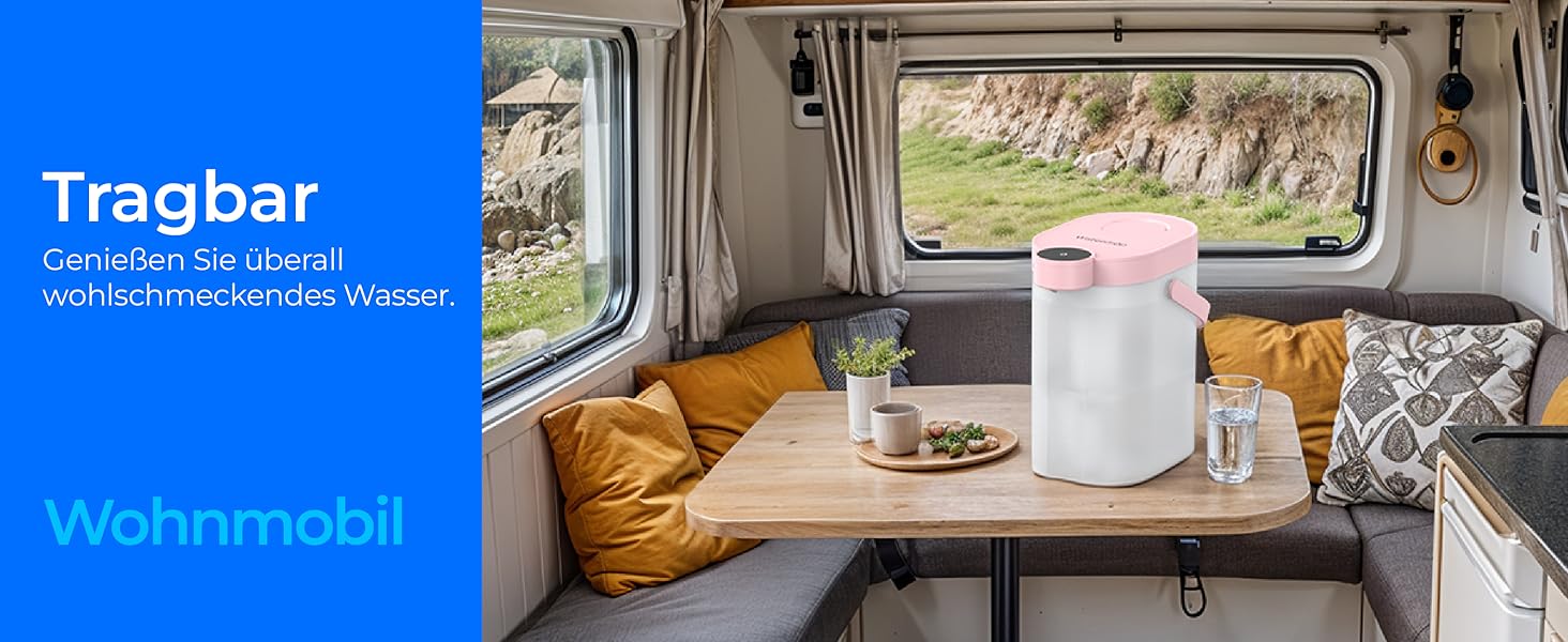 Електричний фільтр-глечик для води Waterdrop FreshTaste, 4 л, зменшує накип, хлор, свинець, мідь, очищає воду, рожевий, для холодильника