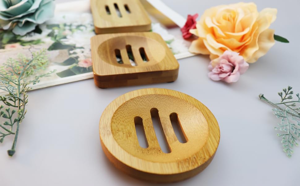 6 шт. мильниця з бамбука, дерев'яна ручна мильниця, мильниця з натурального бамбука, підходить для ванної кімнати, для зберігання мила (колір: коричневий)