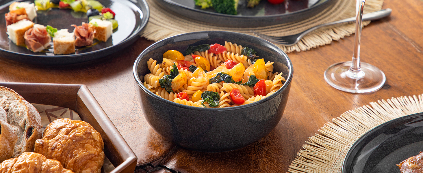 Набір посуду Steingut vancasso ANYA, 18 предметів, сірий (6 персон)