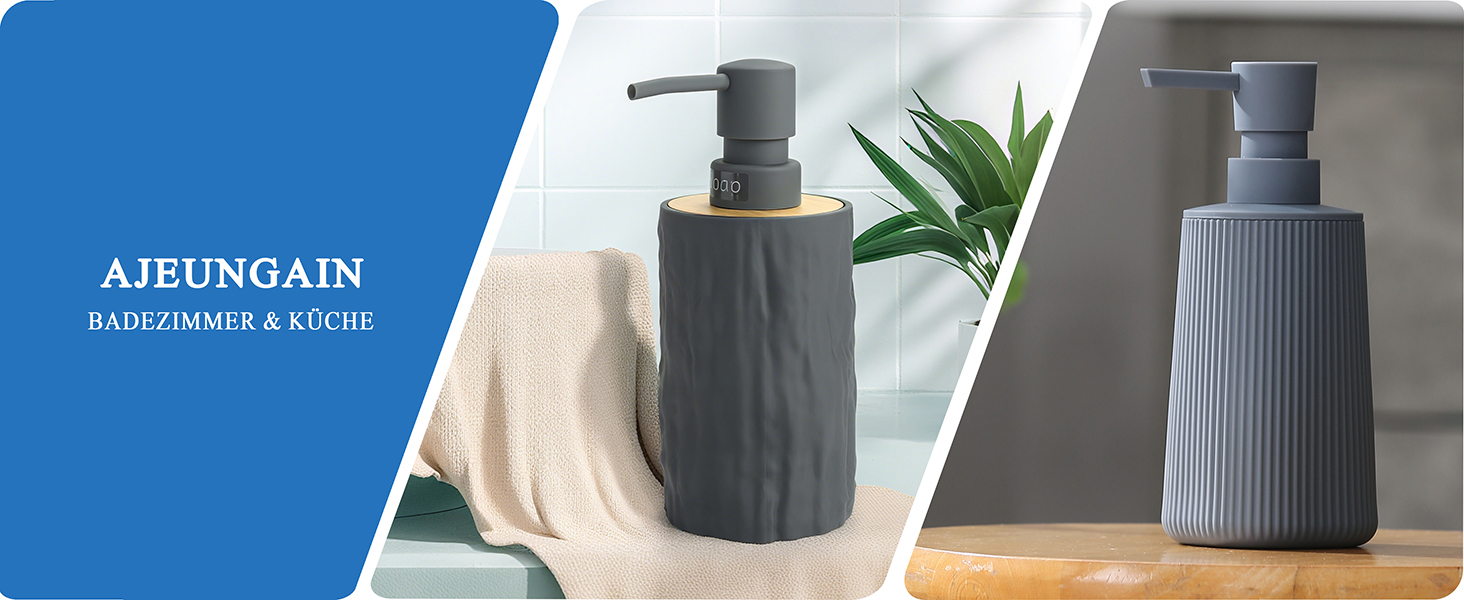 Сучасний набір для ванної кімнати AJEUNGAIN сірого кольору: мильниця, стакан для зубної пасти, піднос. 3 предмети.