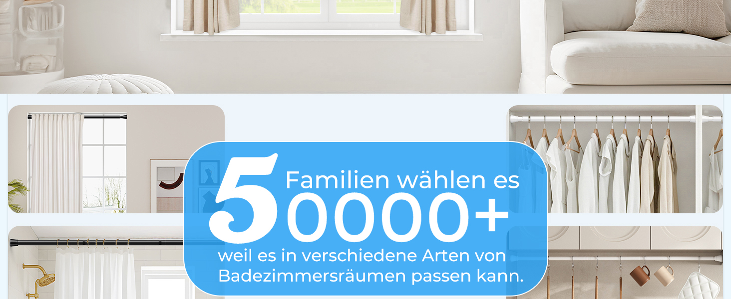 Штанга для штор без свердління 113-196 см, телескопічна, для ванної, вікна, кухні, шафи, біла (1 шт.)