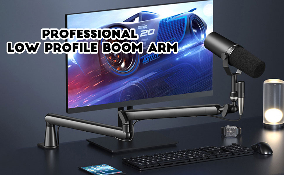 Кріплення для мікрофона з низьким профілем та каналами для кабелів – для Blue Yeti, Snowball iCE, HyperX QuadCast, Elgato Wave та інших