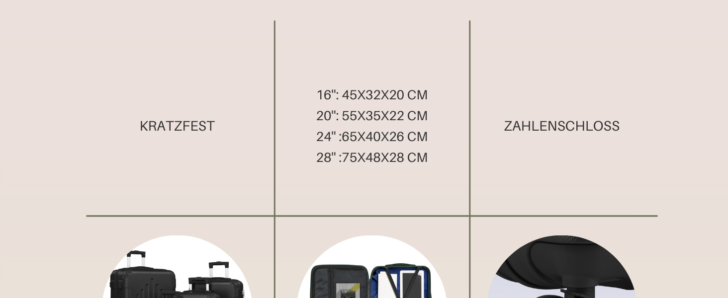 Набір валіз LALAHO 4 шт., туристичний набір з ABS пластику, з телескопічною ручкою, ручна поклажа (чорний)