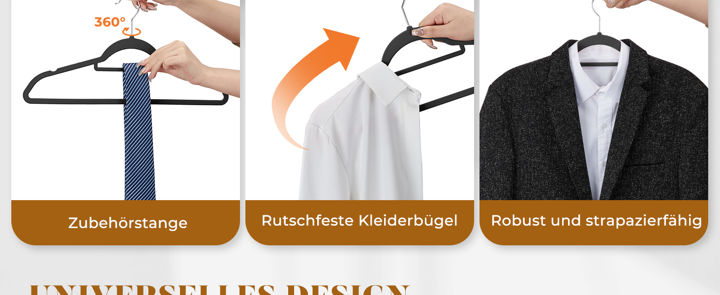 В'язки для одягу HOUSE DAY, 30 шт., преміум-якість, велюрові, обертаються на 360°, для сорочок, костюмів, светрів, штанів (Чорний, 60 шт.)