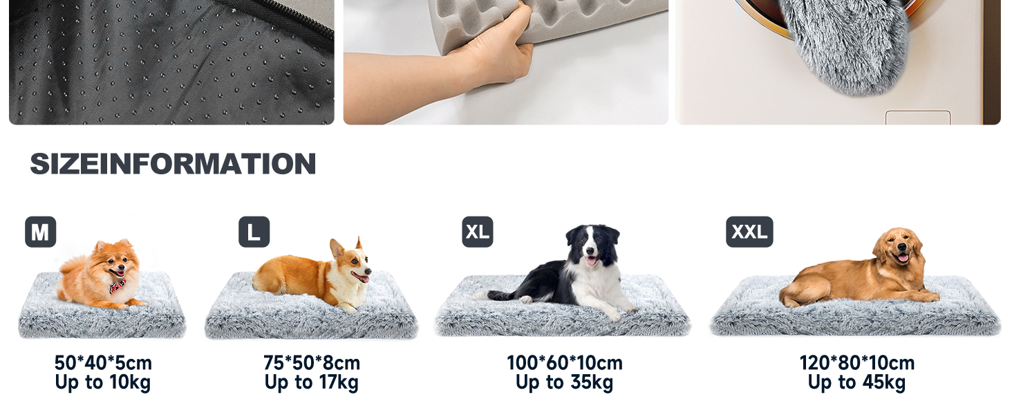 М'яке ліжко для собак MDDK, 75x50x8 см, сіре. Зручне, плюшеве, для собак середніх порід.