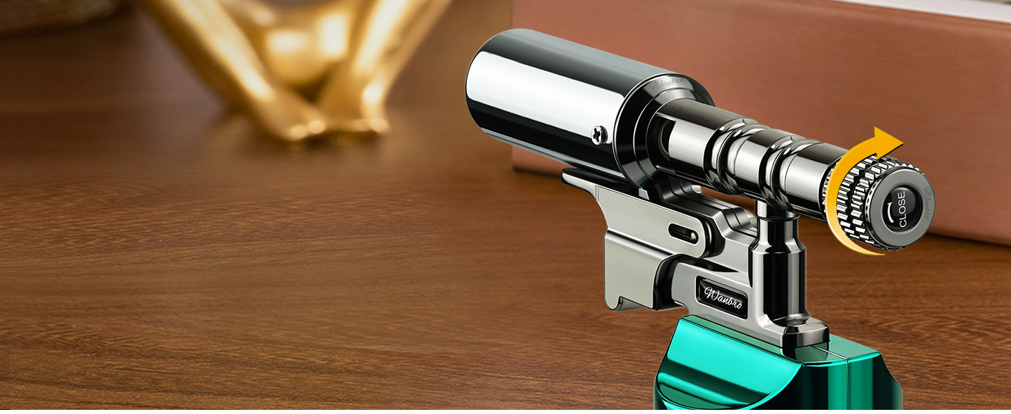 Газовий пальник для кухні Küchenbrenner: потужний Jet-полум'я, заправний бутаном, для крем-брюле, паяння (без бутану), чорний Wb009