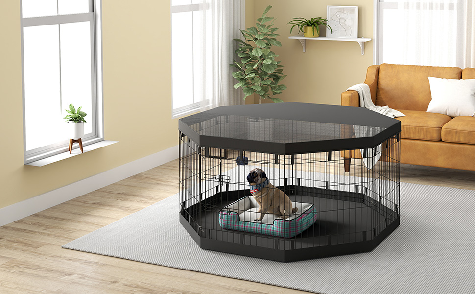 PawHut® Вольєр для цуценят, огорожа для собак, вольєр для тварин, 71x61 см (Чорний, 159 x 76 см)