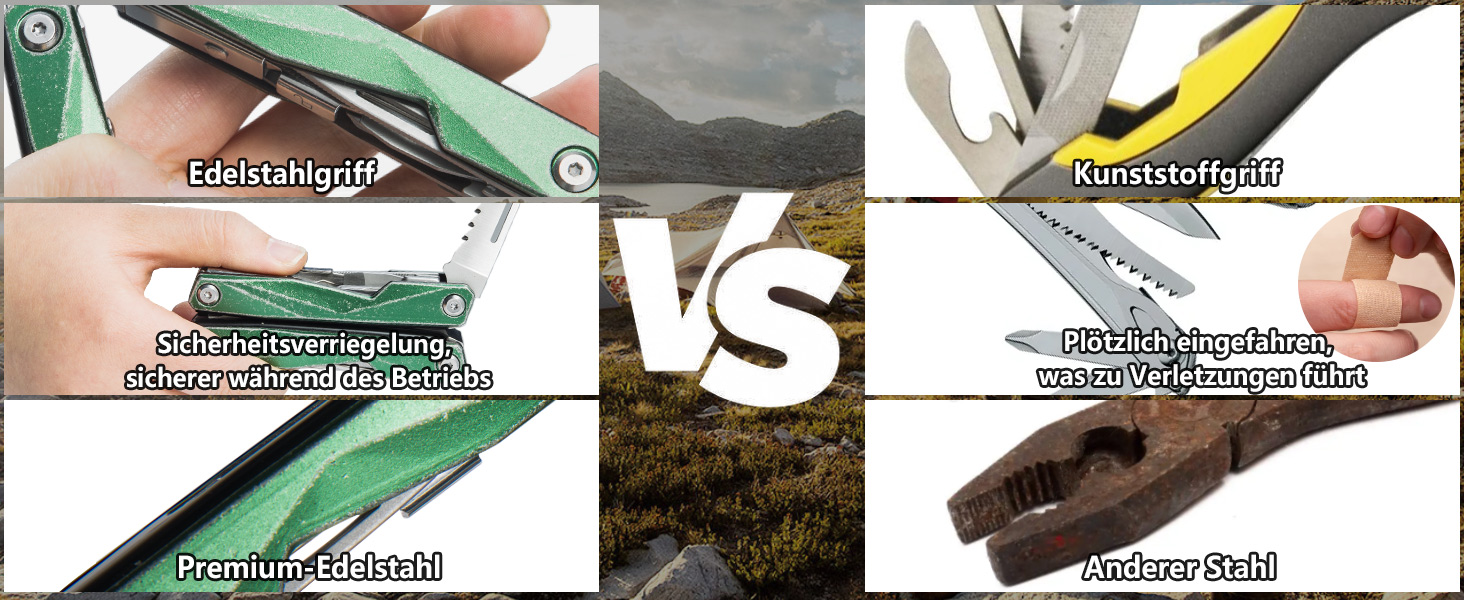 Мультитул Swiss+Tech 16-в-1 з нержавіючої сталі з ножем, пилкою, плоскогубцями, викрутками та ножицями для кемпінгу, відпочинку та ремонту, з чохлом, вінтажний зелений