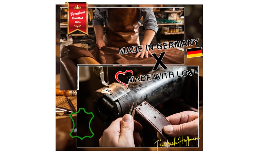 Чоловічий шкіряний ремінь Friedrich Hoffmann Premium - Made in Germany (105 см, 120 см обхвату)