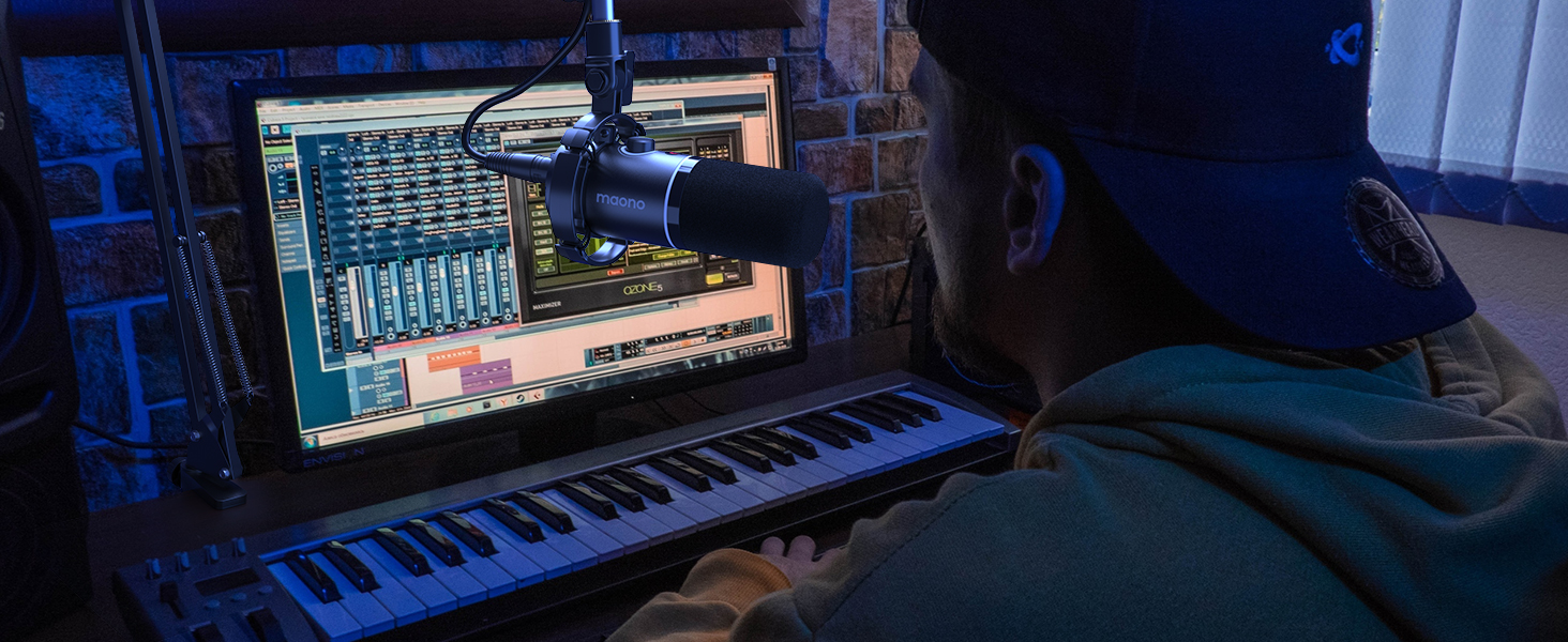 MAONO PD200XS: XLR/USB мікрофонний комплект для подкастів, стрімінгу та запису звуку (чорний)