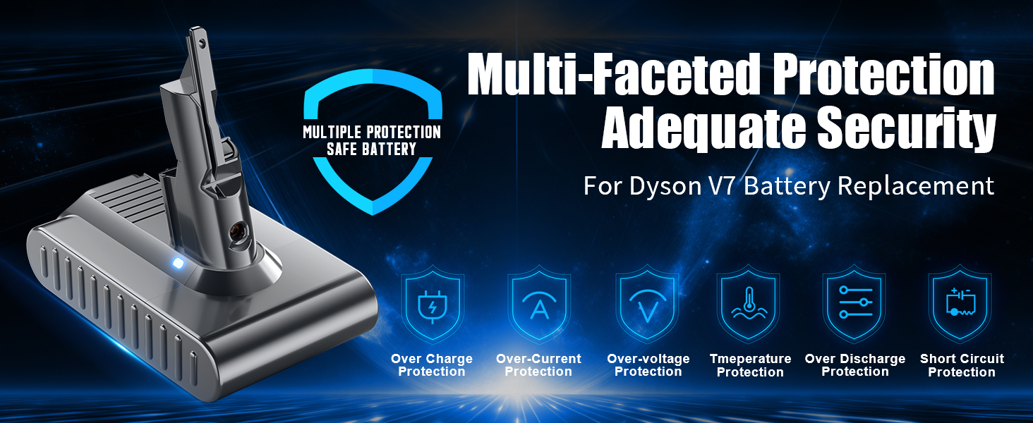 Запасний акумулятор Dyson V7 6000mAh/6.0Ah для пилососів V7 Animal Fluffy Absolute Trigger Motorhead Pro Car+Boat