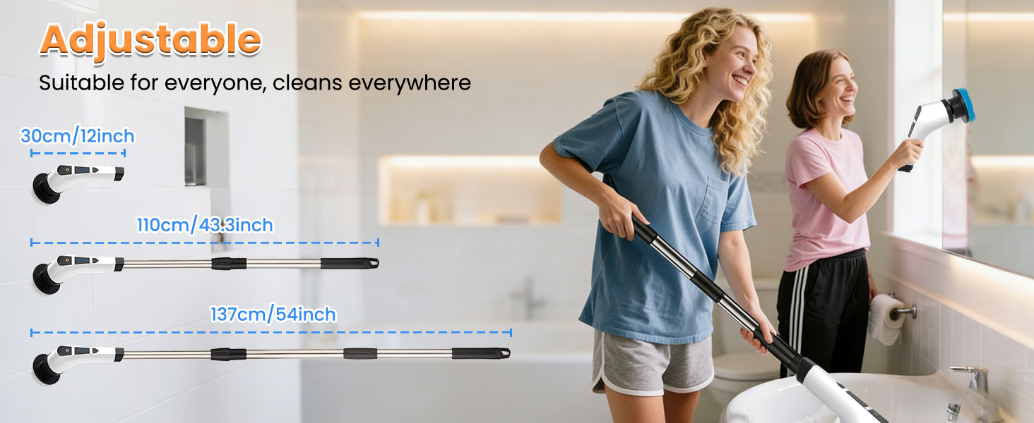 Електрична щітка для чищення швів та поверхонь, 10 насадок, регульована ручка, для ванної, кухні, авто, підлоги