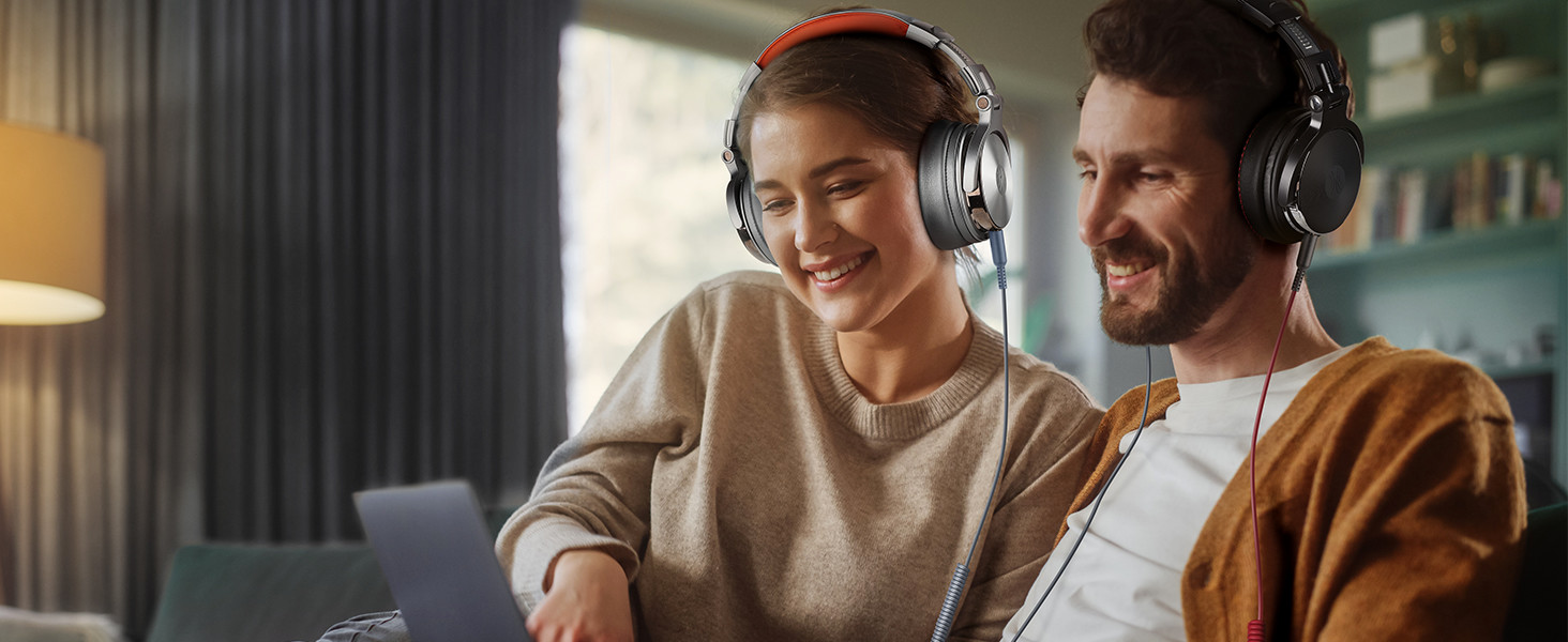 OneOdio Pro 50: Hi-Fi навушники для студії та DJ, 50 мм драйвер, Share-Port, 6.35/3.5 мм, для подкастів, телефону, ПК