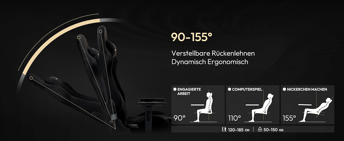 Ігровий крісло Dowinx з мікрофібри: дихаючий, ергономічний, з підніжкою, чорний