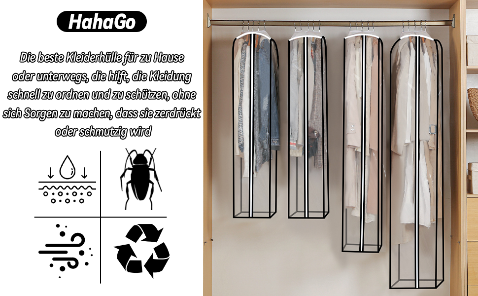 Прозорі мішки для одягу 2 шт. 110x60x25 см - захист та зберігання одягу під час подорожей