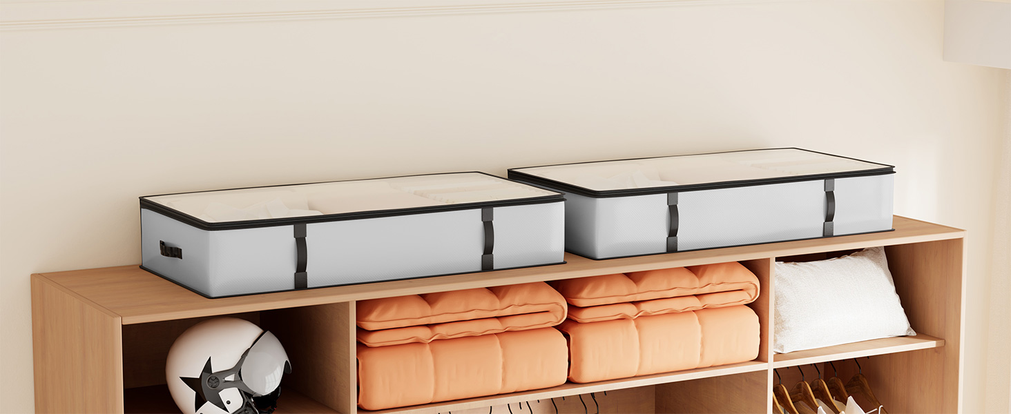 Органайзери для зберігання Oak & Tea 90L 4 шт. для взуття, одягу, під ліжко. Водонепроникні, з прозорою панеллю, 100x50x18 см