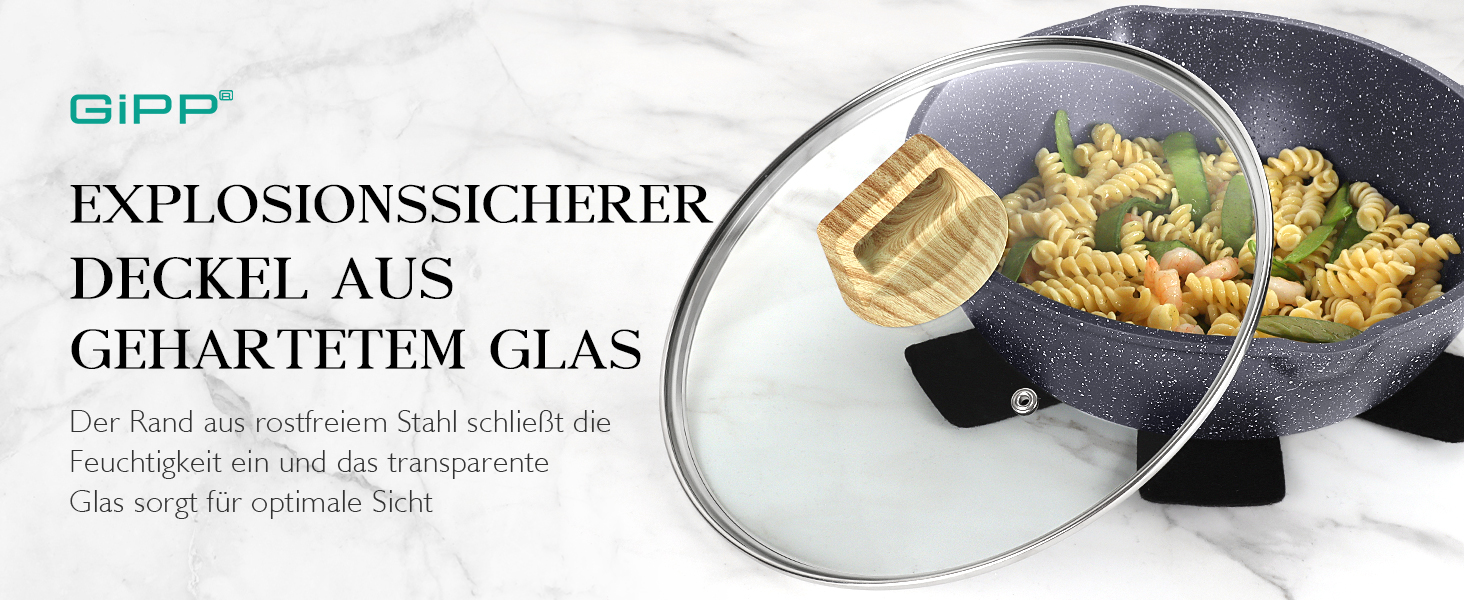 Набір посуду GiPP Keramik Antihaft: 22 частини (сірий) - посуд з керамічним покриттям, без PFAS, PFOA, PTFE, PFOS