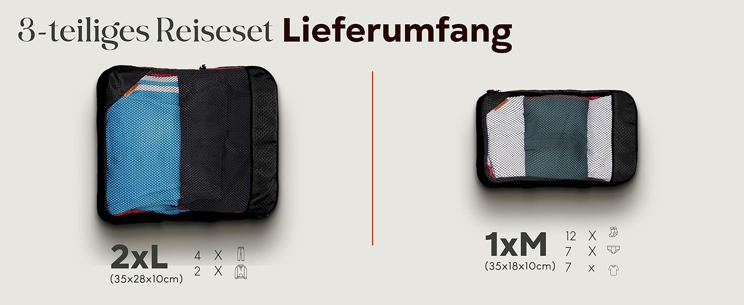 Набір кубиків для пакування з компресією для валізи та рюкзака, 3 шт, Alpine Slate (сірий)