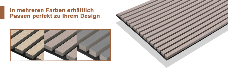 Акустичні настінні панелі з дерева та фетру 120x60 см, звукопоглинаюча обробка стін з шпоном дуба, набір 2 шт (1,44 м²), колір дуб