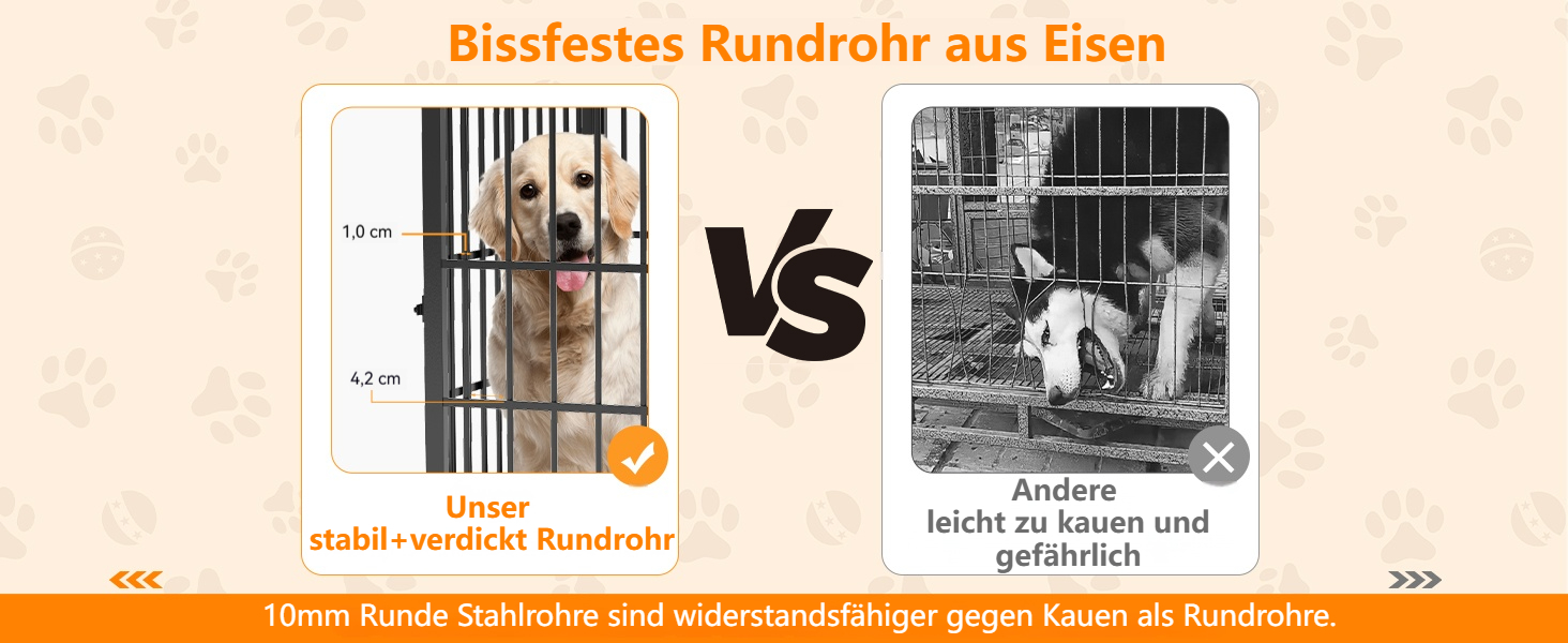 BingoPaw Клітка для собак Holz Indoor: Клітка-шафа для собак з трьома дверцятами та знімним піддоном - Будка для собак маленьких порід, цуценят, розмір M 78x56x65 см, Білий