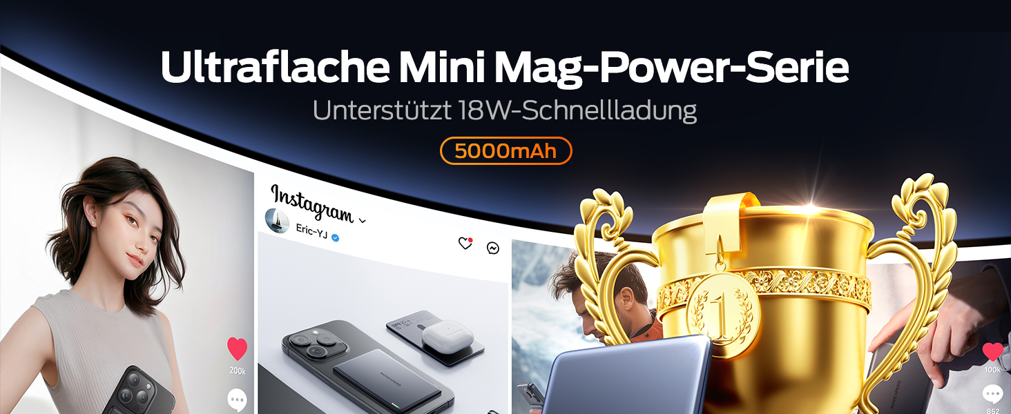 Power Bank MOVESPEED MagSafe 5000mAh Space Grau - Бездротовий зарядний пристрій для iPhone