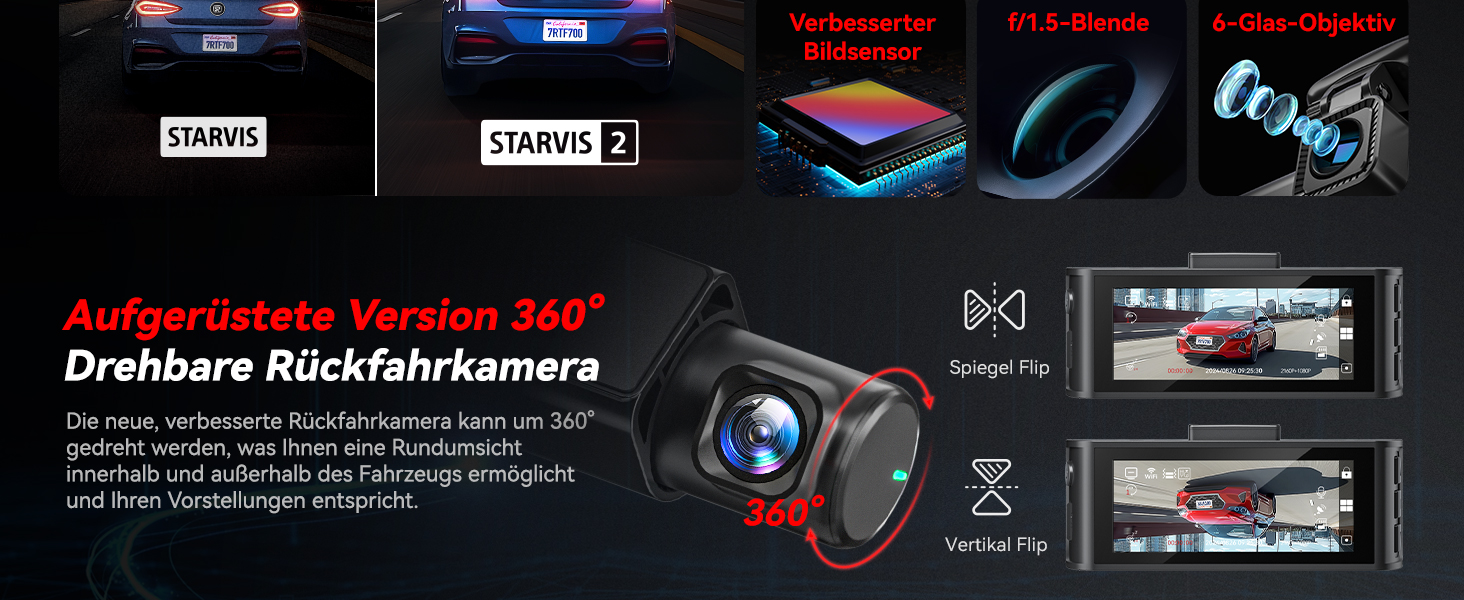 Відеореєстратор REDTIGER F7N Pro 4K, Dual (перед + зад), STARVIS, 64GB, WiFi, GPS, IPS 3.18