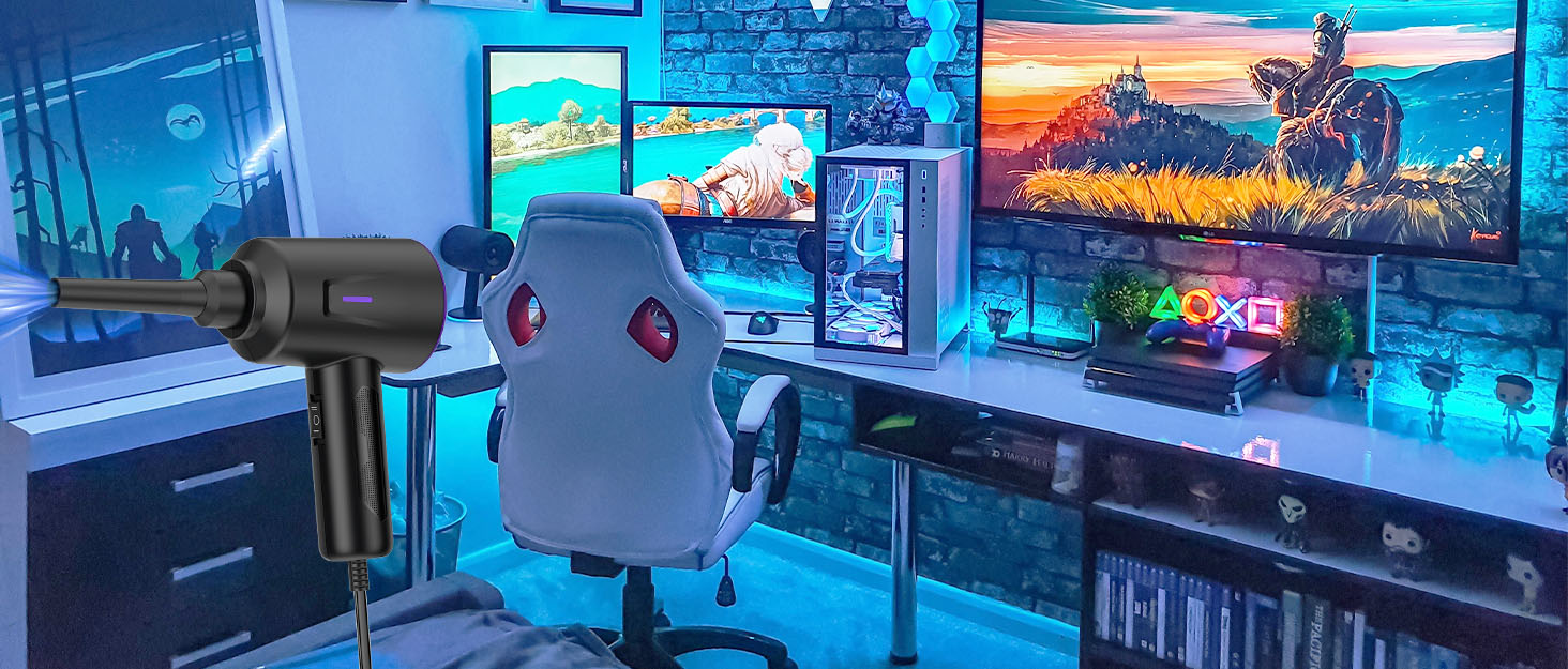 Електричний пилосос для очищення поверхонь - 500W, 5.74oz, комплект для ноутбука, клавіатури, авто, офісу (блакитний)