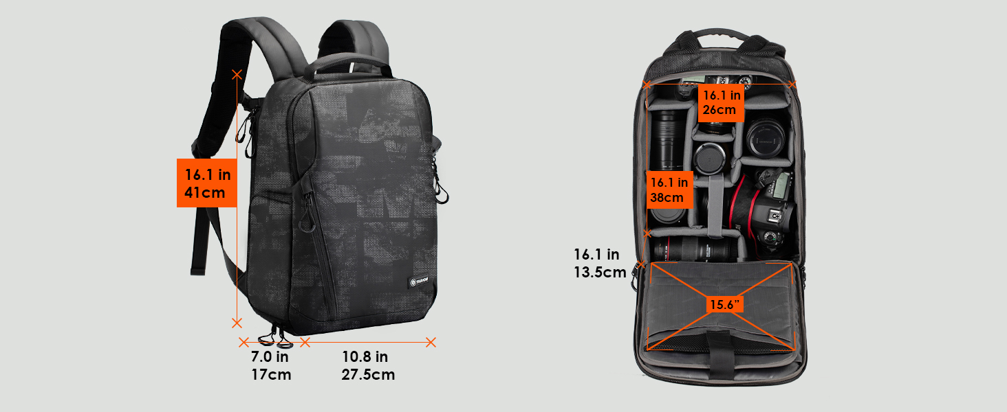 Рюкзак для фотокамери TARION: водонепроникний, з відділенням для ноутбука 14