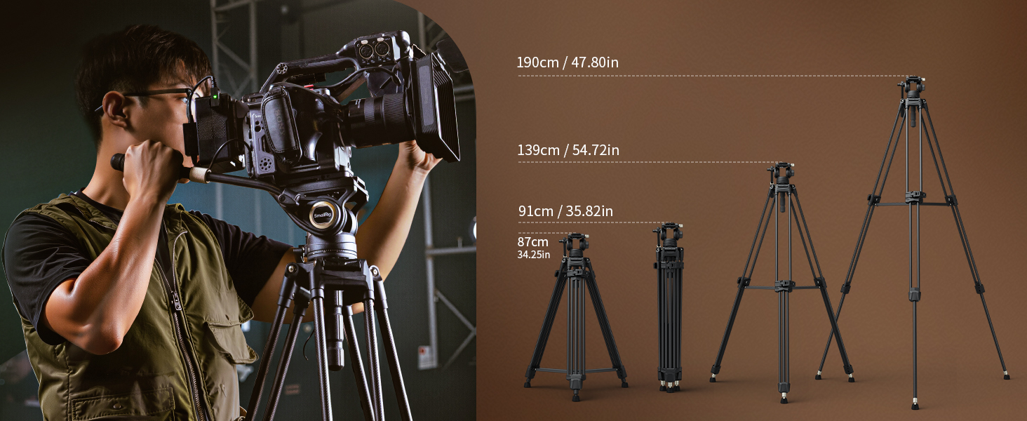 Професійний вуглецевий відеоштатив SmallRig AD-80 FreeBlazer (4163) з гідравлічною головою, навантаження 8 кг, двопозиційна QR-платформа