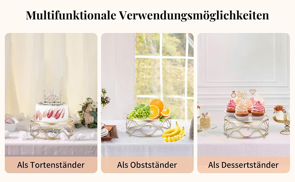 Підставка для торта NUPTIO: кругла, 30 см, з акриловою платформою. Ідеально для весілля, дня народження, дитячого свята, декору.