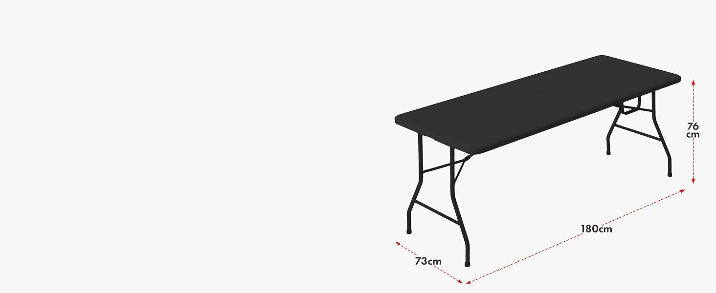 Складний буфетний стіл Floordirekt Kyoto 180x73 см пластиковий для саду, тераси, балкону, кемпінгу на 6 осіб