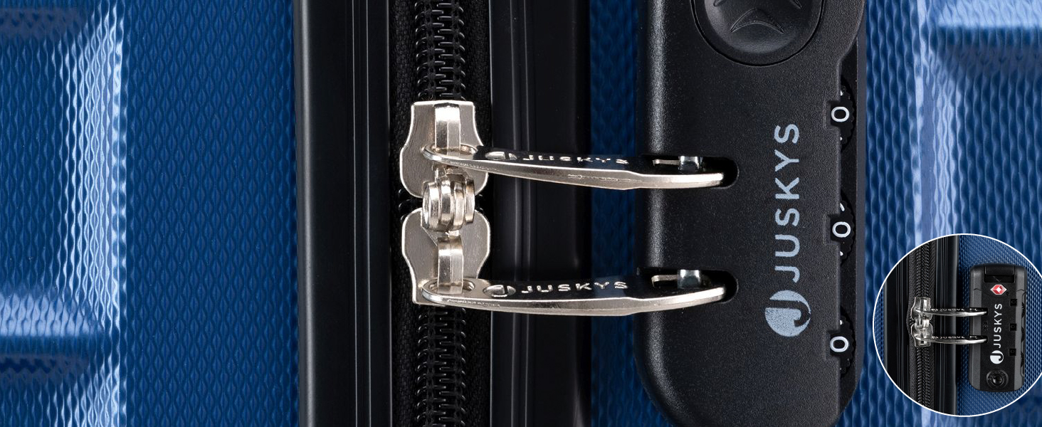 Набір валіз Juskys Hartschale 4 шт. з кодовим замком, тихими колесами 360°, телескопічним ручками, легкий, блакитний колір