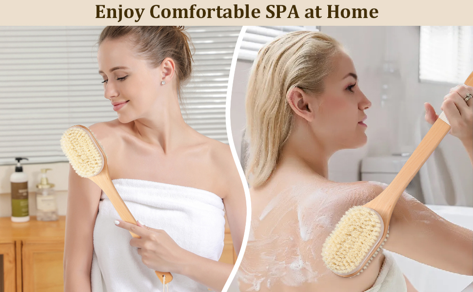 Щітка для спини Trockenbürste, масажна щітка для тіла, суха щітка для лімфодренажу, душова щітка, скрабер для тіла