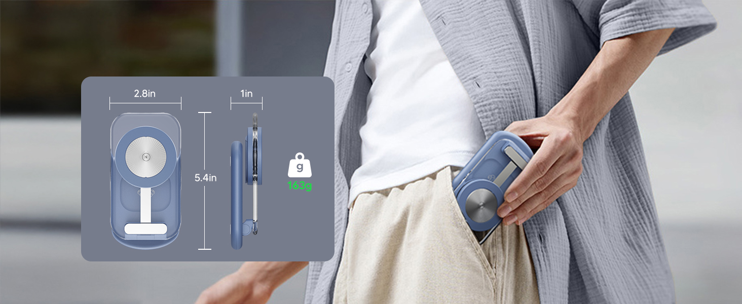 Підставка для зарядки MagSafe 3-в-1 для iPhone 17/16/15/14/13/12 Pro Max/Air/Plus/Pro та Apple Watch 10/9, AirPods 3/2/Pro (блакитна)