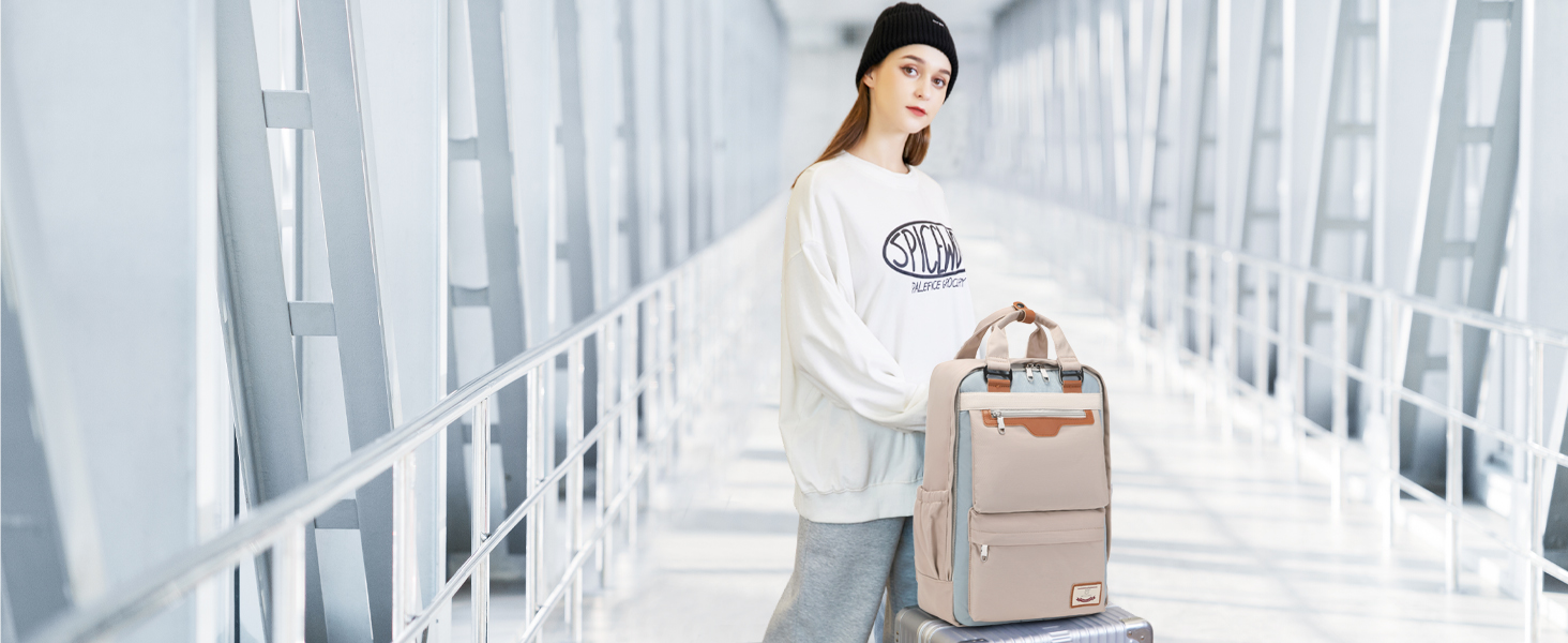 Рюкзак Myhozee для чоловіків та жінок з відділенням для ноутбука 15.6 дюймів, антикрадійний, водонепроникний, для роботи, навчання, подорожей, сірого кольору