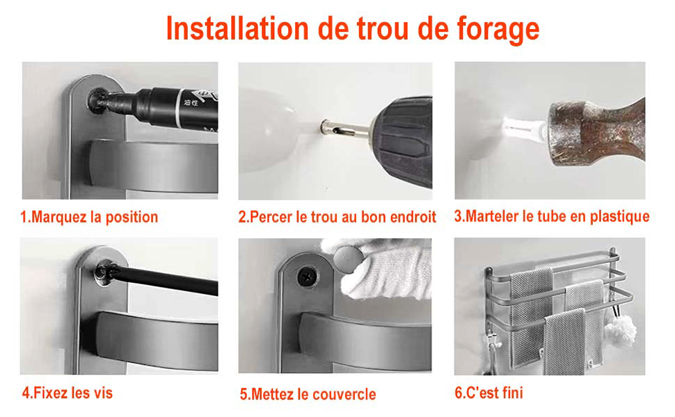 Тримач для рушників, гачок для рушників, аксесуари для ванної кімнати, чорний, 80 см